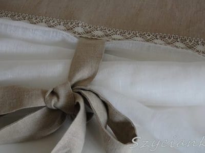 roleta lniana atrapa rzymskiej panel na okno beż