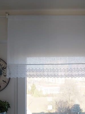 lambrekin lniany do kuchni rustykalnej