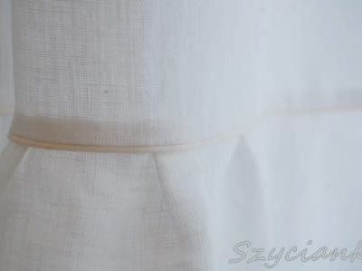 zasłony len biały z falbanką