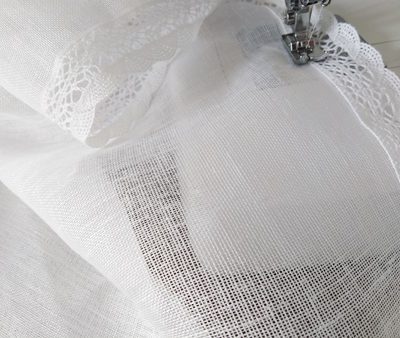 lambrekin lniany biały szycie na wymiar